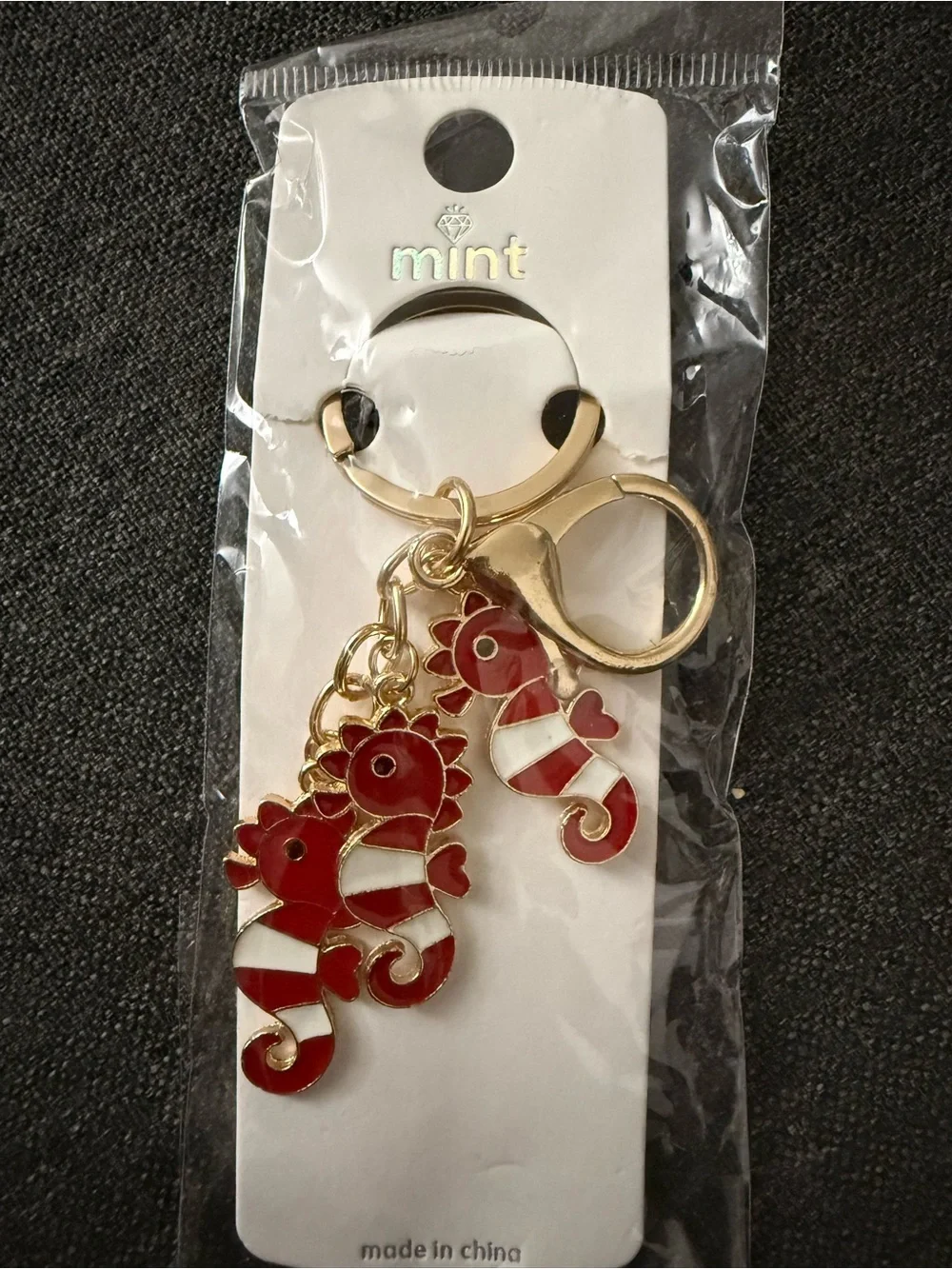 Mint Seahorse Keychains in Pink, Red, Purple & Black